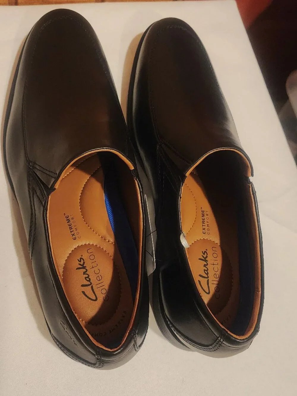 Clarks Collections Whiddon Step Black Leather Mens Loafers Size 11W